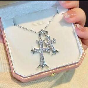 Intricate Silver Filigree Cross Necklace